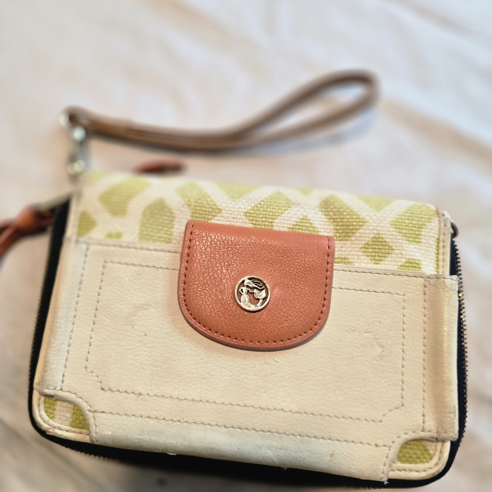 Spartina 449 White and Pink Wristlet